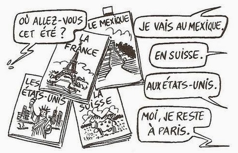 Les articles et les prépositions devant les pays et les villes en français, fle